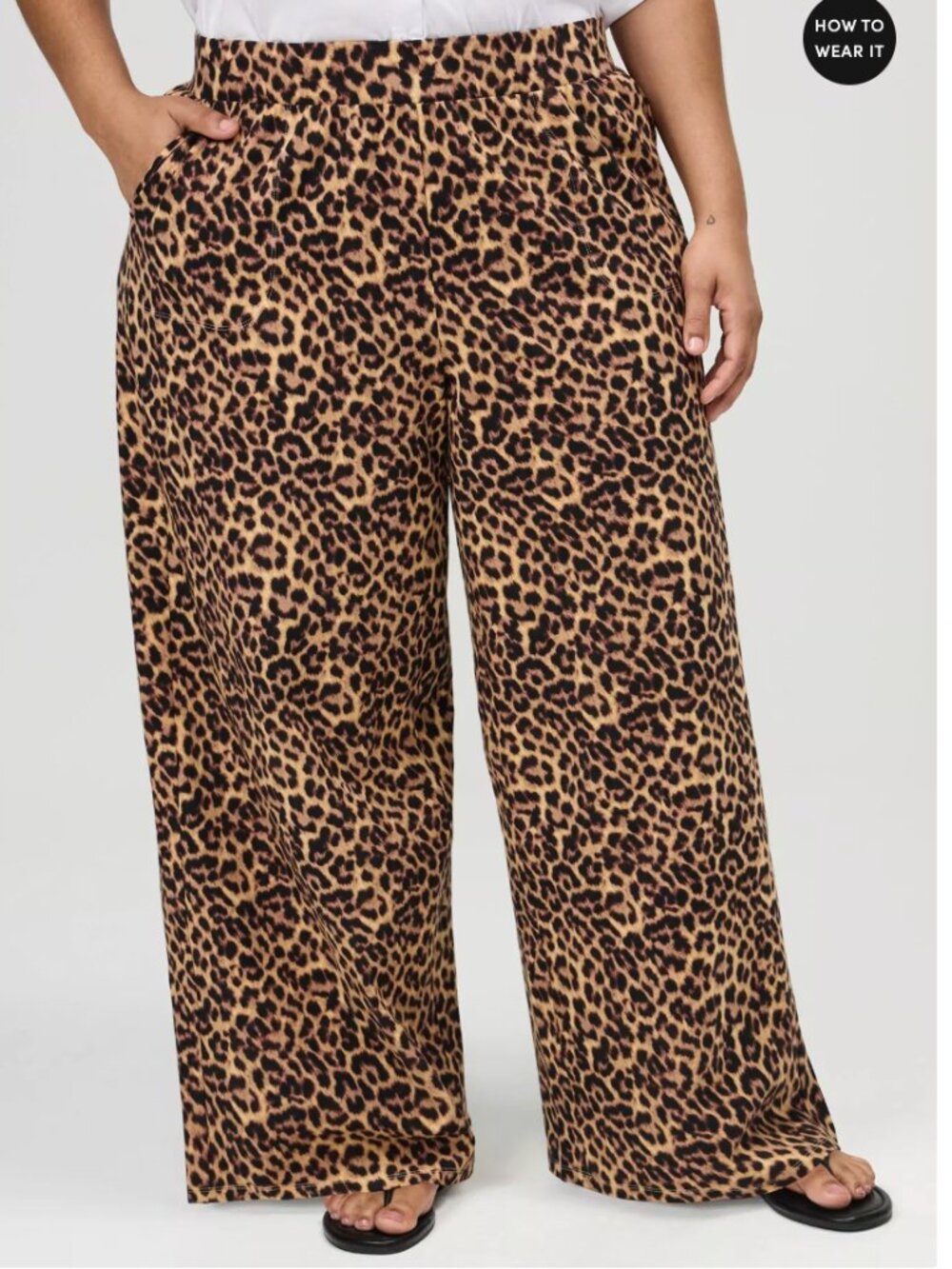 Torrid Wide-Leg Pocket Legging Trouser Pant in Leopard